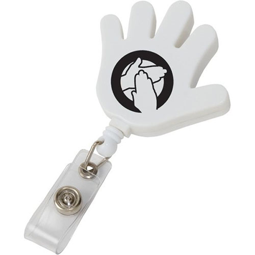 Hand Retractable Badge Holder White
