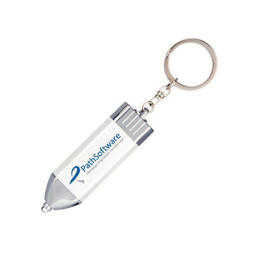 LED Flashlight  Custom Keychain White