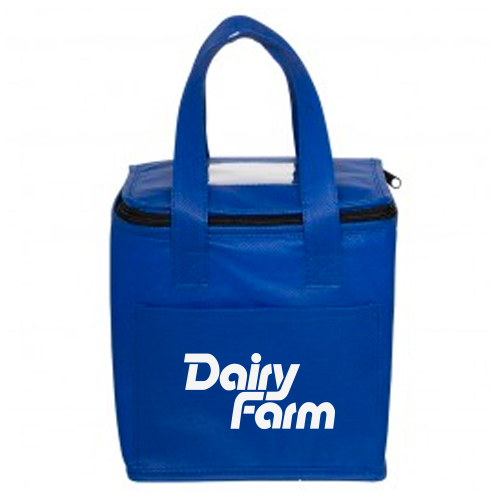 Non-Woven Cubic Lunch Bag w/ ID Slot  Blue