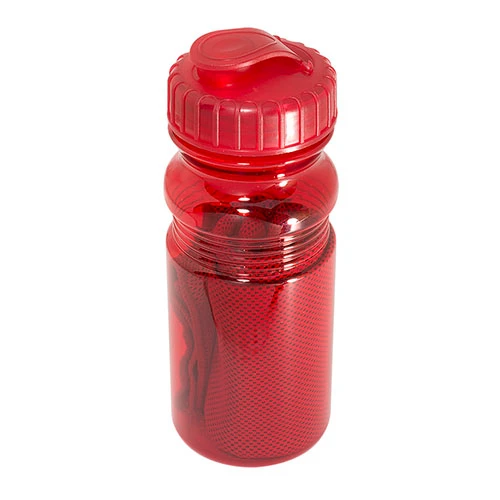 Cooling Towel in Water Bottle  Red