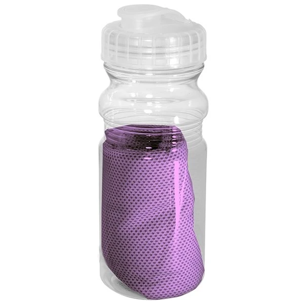 Cooling Towel in Water Bottle  Purple