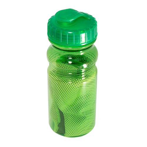 Cooling Towel in Water Bottle  Lime Green
