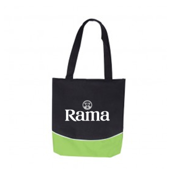 Color Curve Accent Panel Tote  Lime