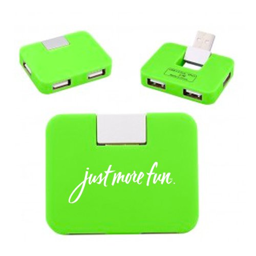 USB Hub w/ 4 Ports  Lime Green