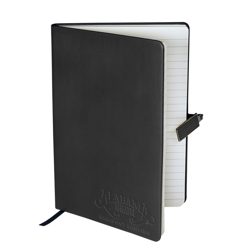TuscanyTM Journal with Magnetic Badge Closure  Black
