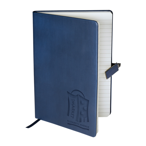 TuscanyTM Journal with Magnetic Badge Closure  Navy