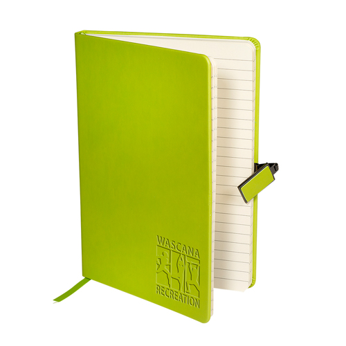 TuscanyTM Journal with Magnetic Badge Closure  Lime Green