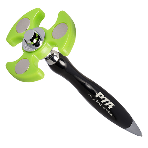 PromoSpinnerTM - Pen  Black Pen W/Lime Green Spinner