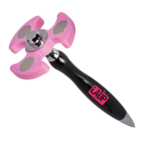 PromoSpinnerTM - Pen  Black Pen W/Pink Spinner