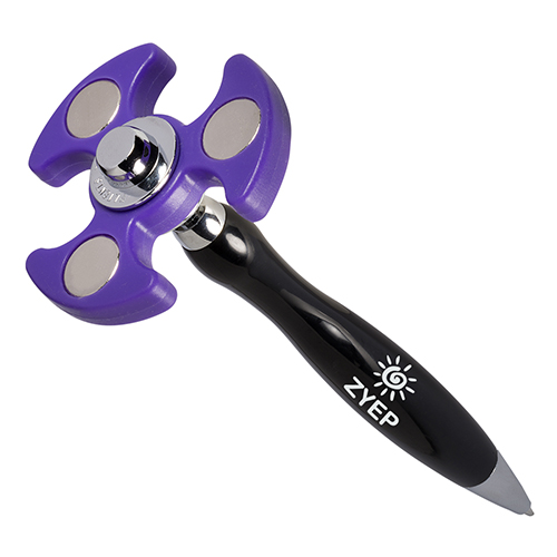 PromoSpinnerTM - Pen  Black Pen W/Purple Spinner
