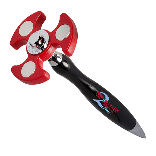 PromoSpinnerTM - Pen  Black Pen W/Red Spinner