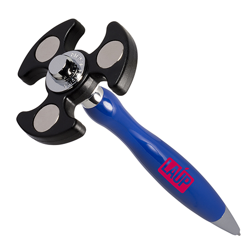 PromoSpinnerTM - Pen  Blue Pen W/Black Spinner