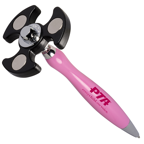 PromoSpinnerTM - Pen  Pink Pen W/Black Spinner