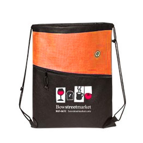 Tonal Heathered  Drawstring Backpack  Orange