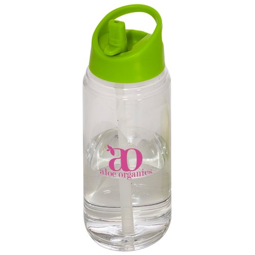 Water Bottle w/ Detachable Cup-20oz.  Translucent Lime Green