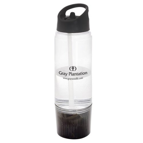 Water Bottle w/ Detachable Cup-20oz.  Translucent Smoke
