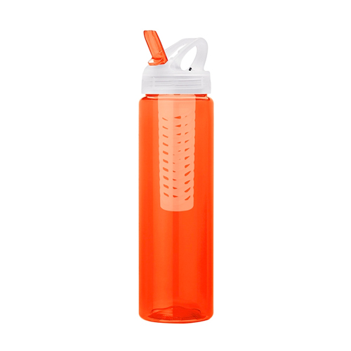 Newport 25oz. PET Bottle with Flip Spout & Infuser Orange