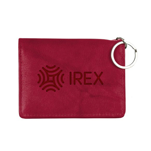 Leather ID Holder Red