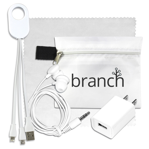 Mobile Tech Charging Kit In Zipper Pouch 