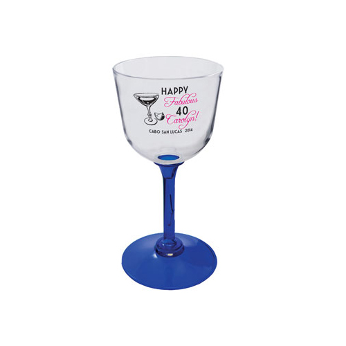 Standard Stem Acrylic Wine Glass - 7oz. Blue