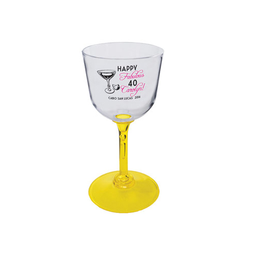 Standard Stem Acrylic Wine Glass - 7oz. Yellow