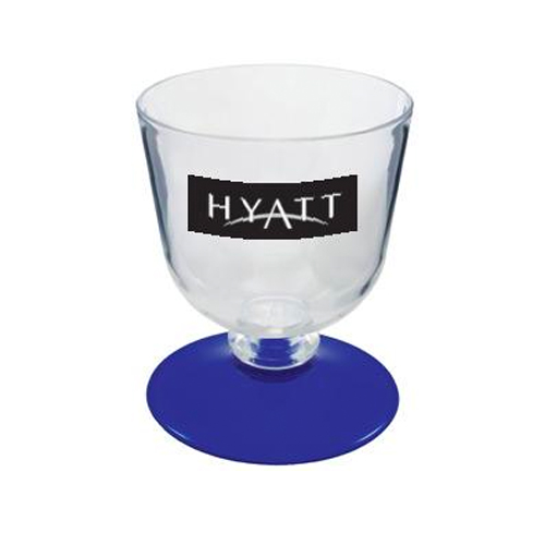 Short Stem Acrylic Custom  Wine Glass - 7oz. Blue