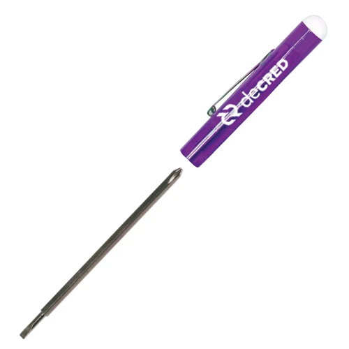 Reversible 2.5mm Tech - 0# Phillips Screwdriver with Button Top Translucent Purple