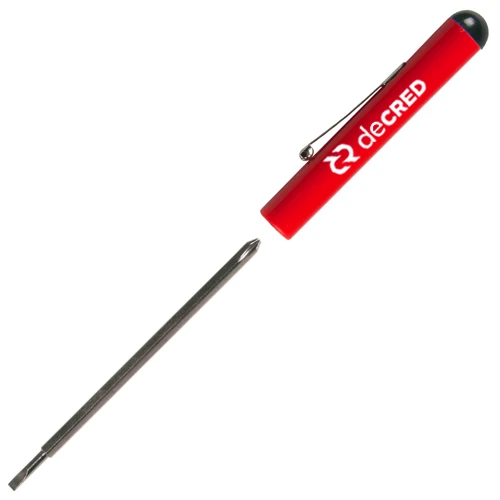 Reversible 2.5mm Tech - 0# Phillips Screwdriver with Button Top Red