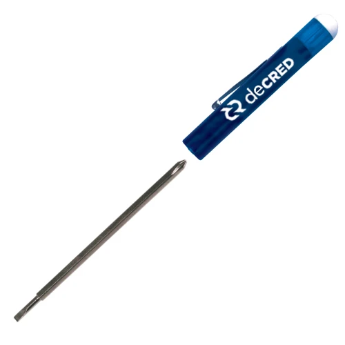 Reversible 2.5mm Tech - 0# Phillips Screwdriver with Button Top Translucent Blue