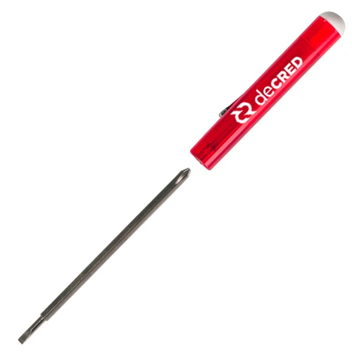 Reversible 2.5mm Tech - 0# Phillips Screwdriver with Button Top Translucent Red
