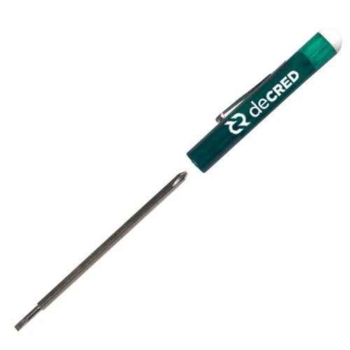 Reversible 2.5mm Tech - 0# Phillips Screwdriver with Button Top Translucent Green