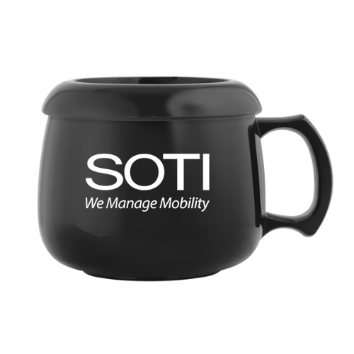 Souper Mug & Coaster/ Lid Set Ebony Black