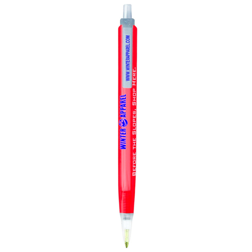 Custom BIC® Tri-Stic® Clear Pen Red