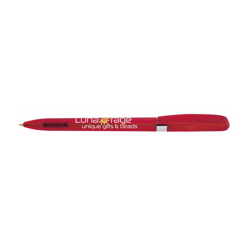 Custom BIC® Pivo® Clear Chrome Pen Red