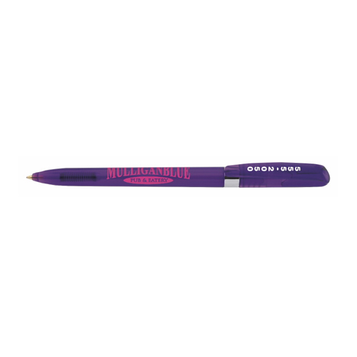 Custom BIC® Pivo® Clear Chrome Pen Purple