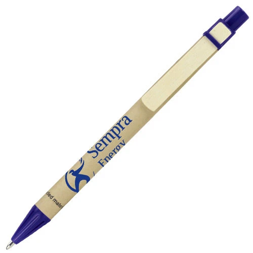 Recycled Paper Retractable Pen Blue