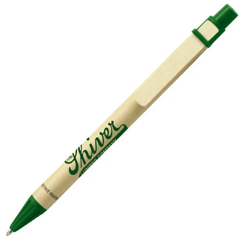 Recycled Paper Retractable Pen Green