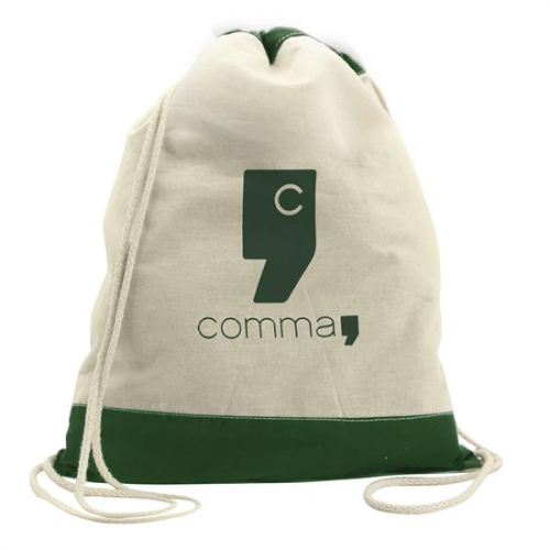 The Excursionist Cotton Drawstring Backpack Green