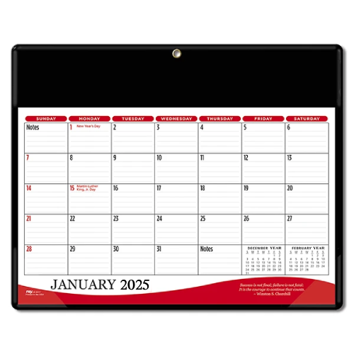 Desk Daily Planner Calendar Black