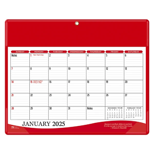 Desk Daily Planner Calendar Red