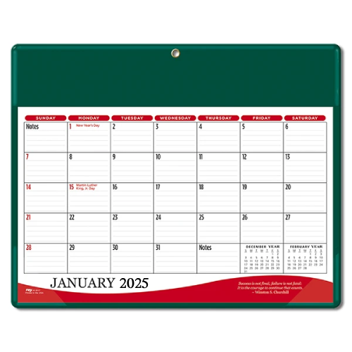 Desk Daily Planner Calendar Green