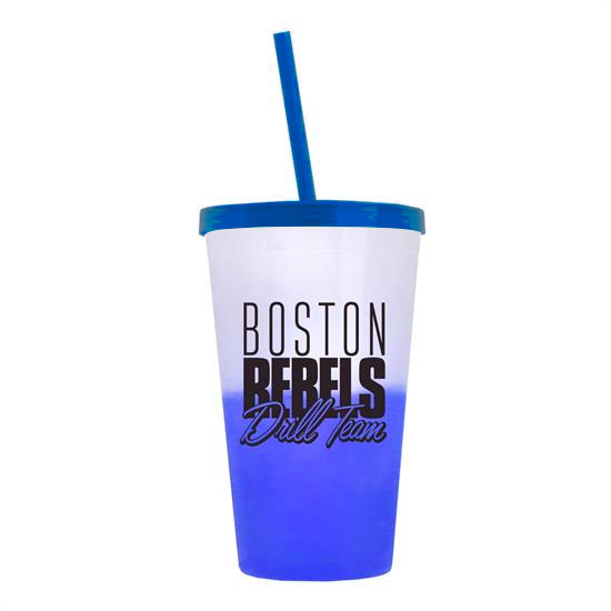 Cool Color Change Straw Tumbler Translucent Blue - Frost-to-Blue