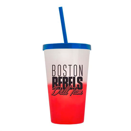 Cool Color Change Straw Tumbler Translucent Blue - Frost-to-Red