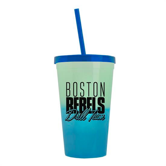 Cool Color Change Straw Tumbler Translucent Blue - Green-to-Blue