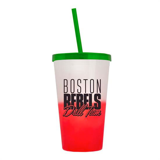 Cool Color Change Straw Tumbler Translucent Green - Frost-to-Red
