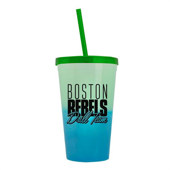 Cool Color Change Straw Tumbler Translucent Green - Green-to-Blue