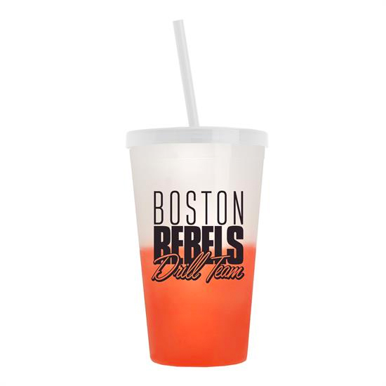 Cool Color Change Straw Tumbler Frost - Frost-to-Orange