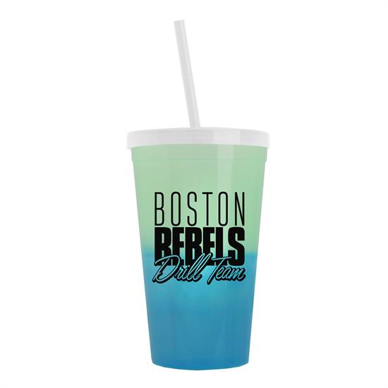 Cool Color Change Straw Tumbler Frost - Green-to-Blue