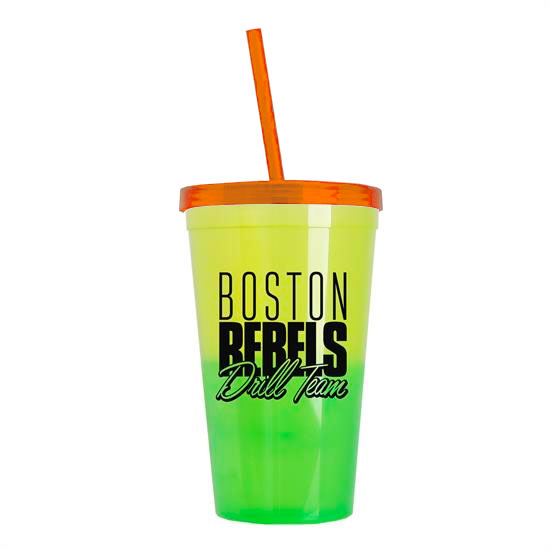Cool Color Change Straw Tumbler Translucent Orange - Yellow-to-Green