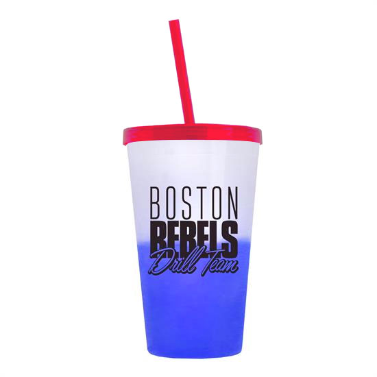 Cool Color Change Straw Tumbler Translucent Red - Frost-to-Blue